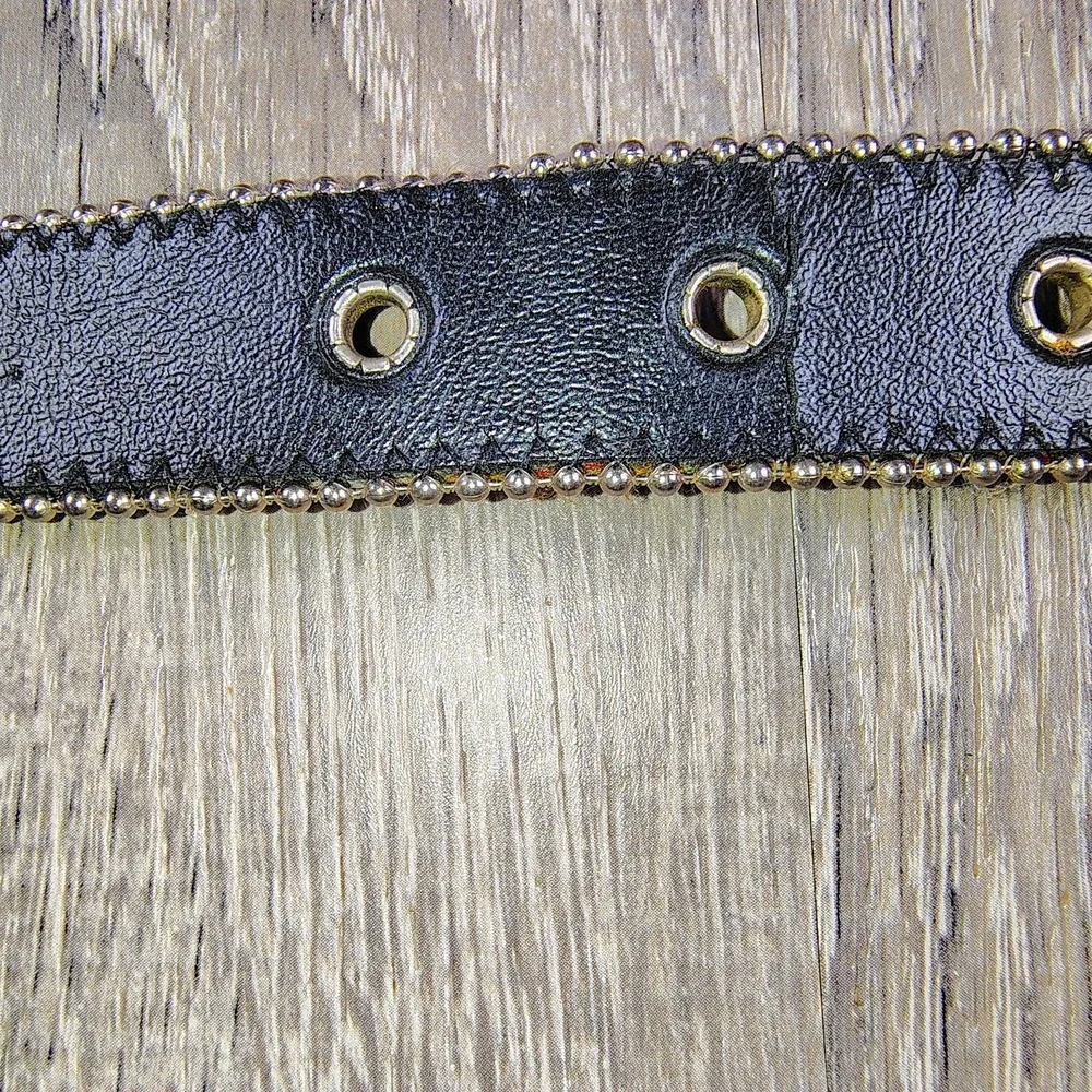 Tapestry Belt Beaded Trim Silver Buckle ML Boho Cottagecore‎ USA Made